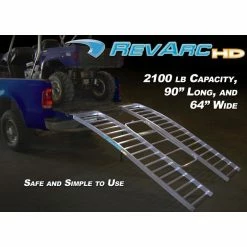RevArc 90" Tri-Fold HD UTV Ramp - Light Weight Only 48lbs - Strong 2100lb Capacity